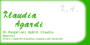 klaudia agardi business card