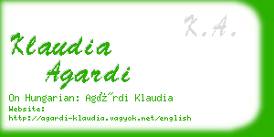 klaudia agardi business card